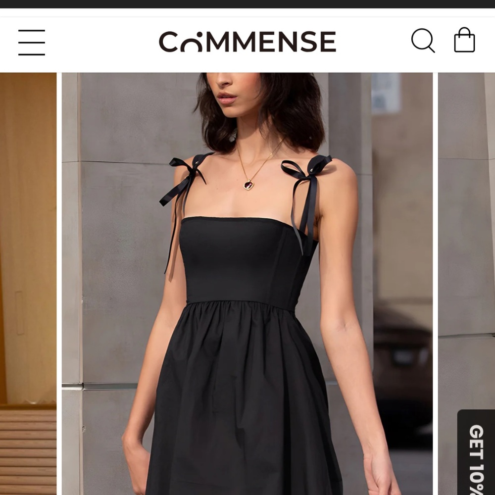 Commence ribbon step black dress